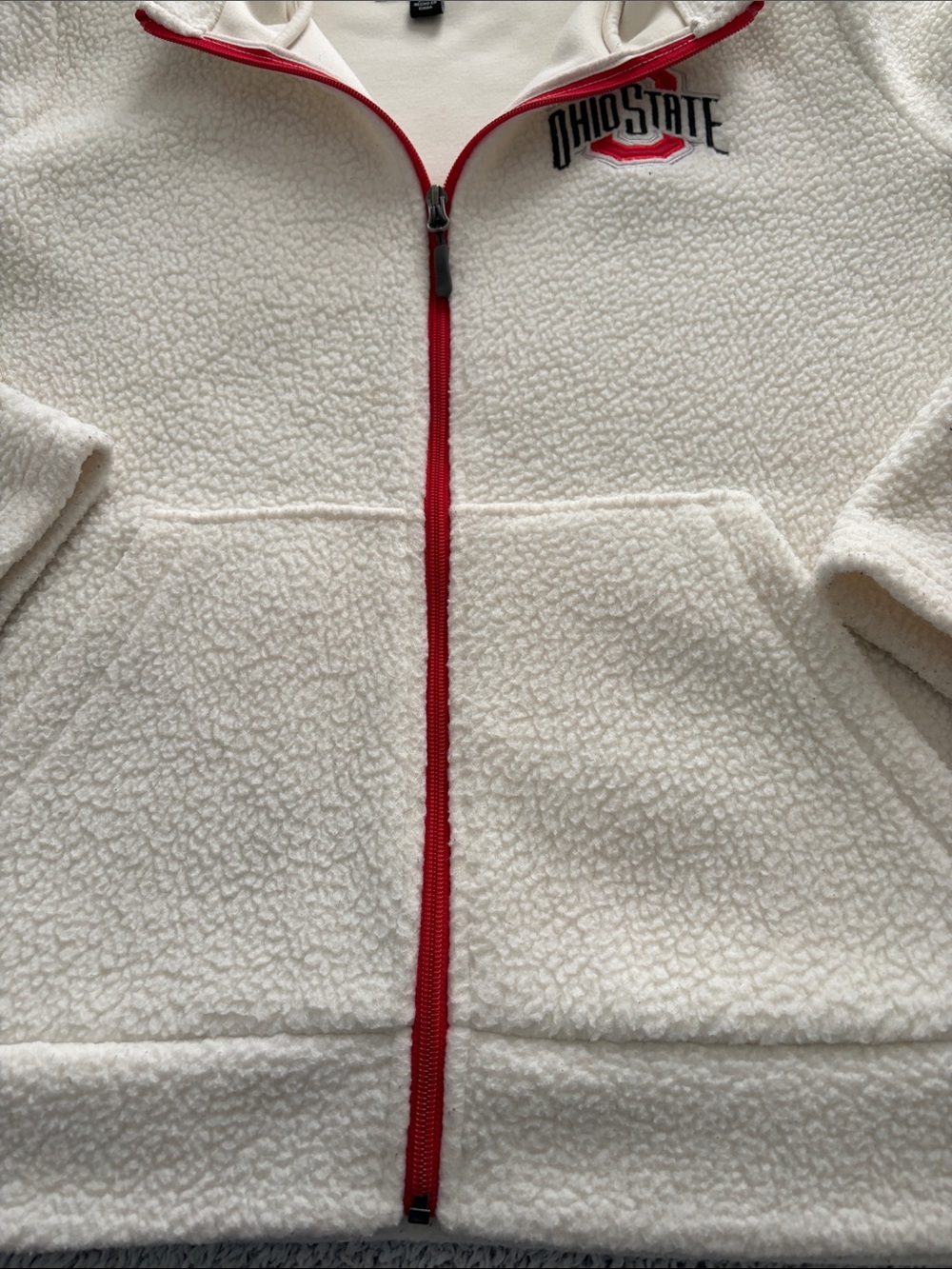 Ohio State Cream Sherpa Full-Zip Hoodie Jacket - Picture 4 of 5